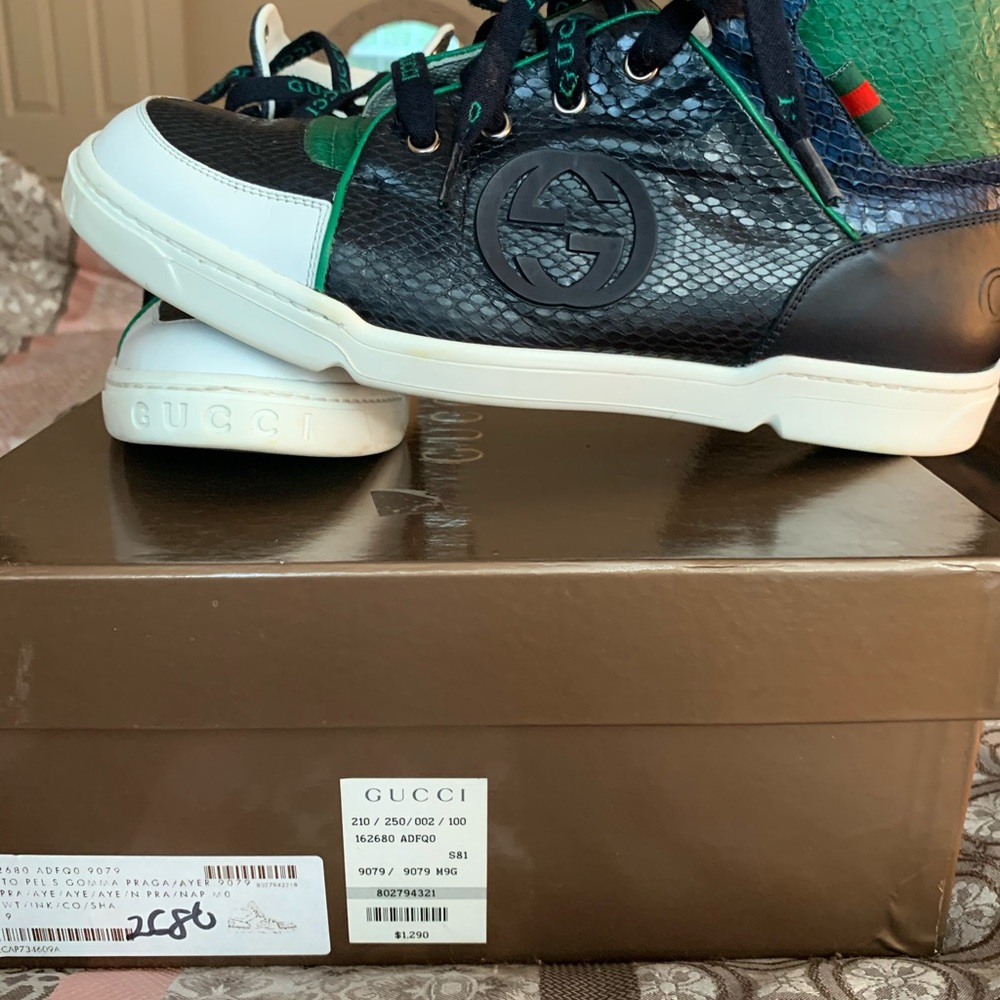 Vintage Gucci snakeskin/leather sneakers - Picture 6 of 8